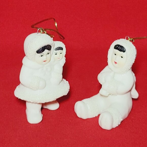 Arctic Kids Of Alaska Snow Babies Christmas Ornaments Set of 2 - Picture 9 of 11